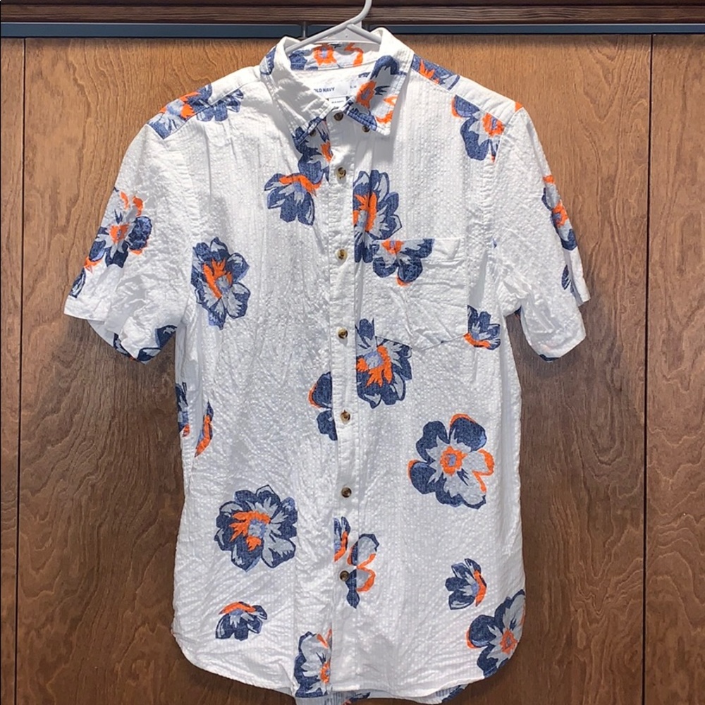 Floral short sleeve dress shirt